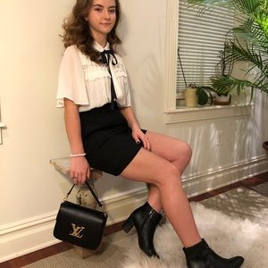 Black Wool J Crew Mini Skirt